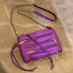 REBECCA MINKOFF PURPLE 5-ZIP CROSSBODY BAG